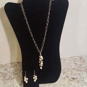 Pearl Necklace and Earring Set